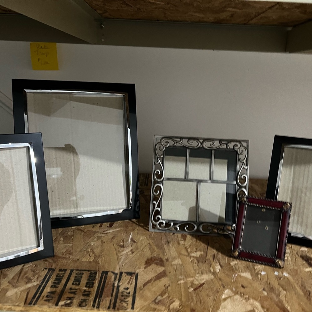 Set of 5 vintage framed pictures, each in a different style